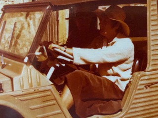 annemarie eilers in her car riding her studio